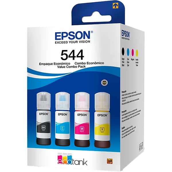 Kit com 4 Garrafa de Tintas de Tinta Epson, Preto, Ciano, Magenta, Amarelo, T544520-4P - Epson - 1 UN Kit com 4 Garrafa de Tintas de Tinta Epson, Preto, Ciano, Magenta, Amarelo, T544520-4P - Epson - 1 UN